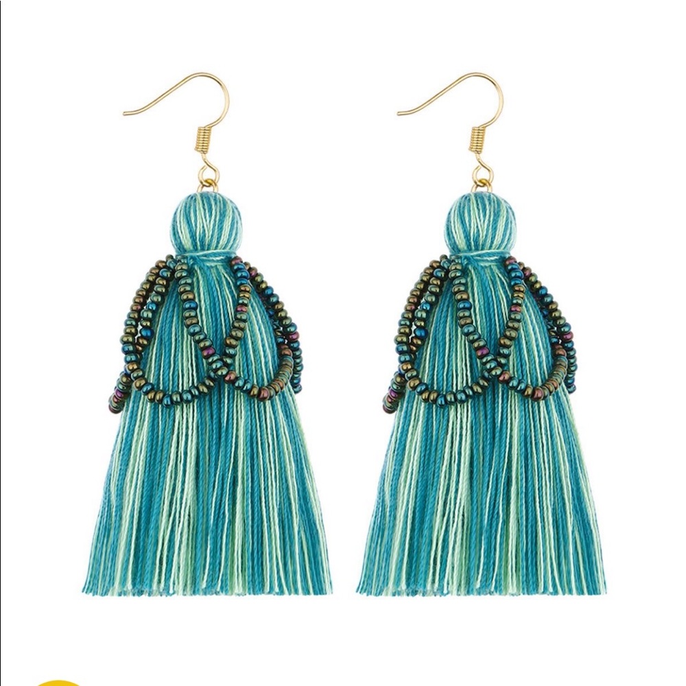 Tassel Fringe Boho Earrings - Picture 2 of 2